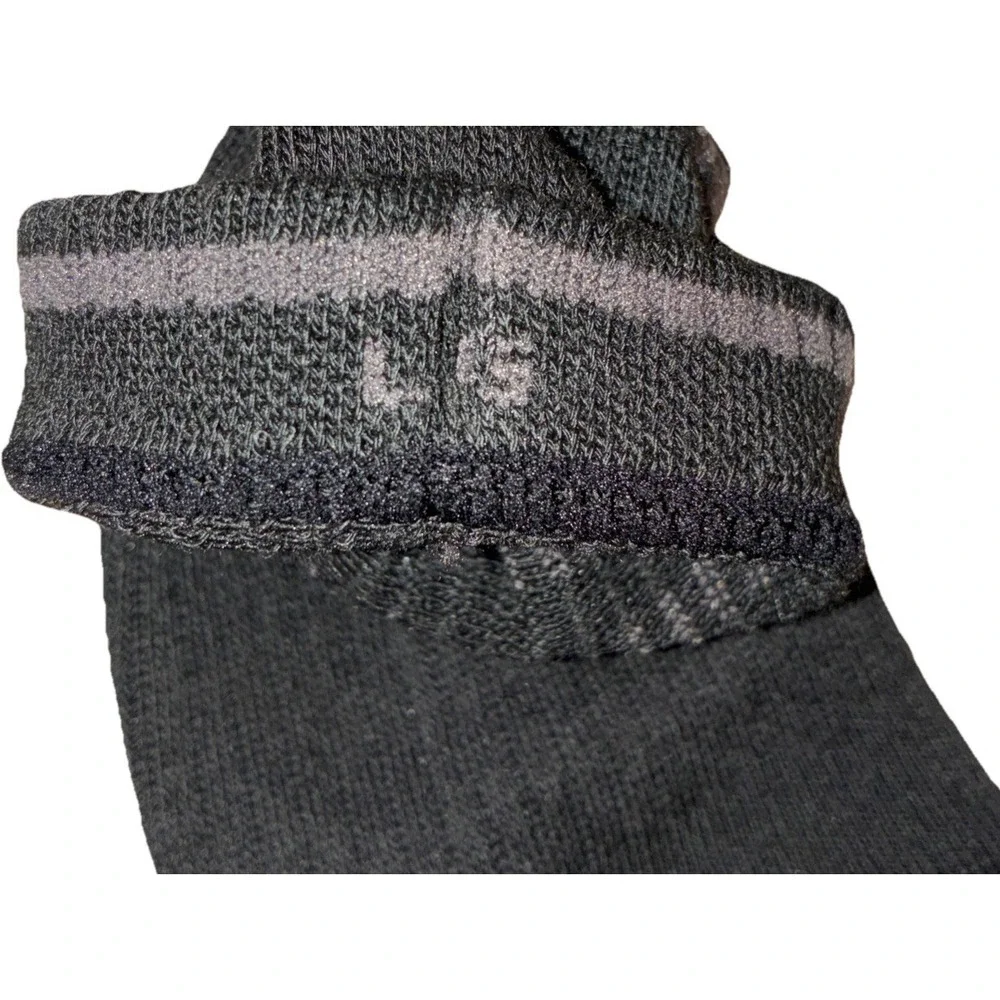 BOMBAS Socks Men's L‎ (US 9.5-13) Black Gray Stripe Calf Logo NEW Lot Of 5